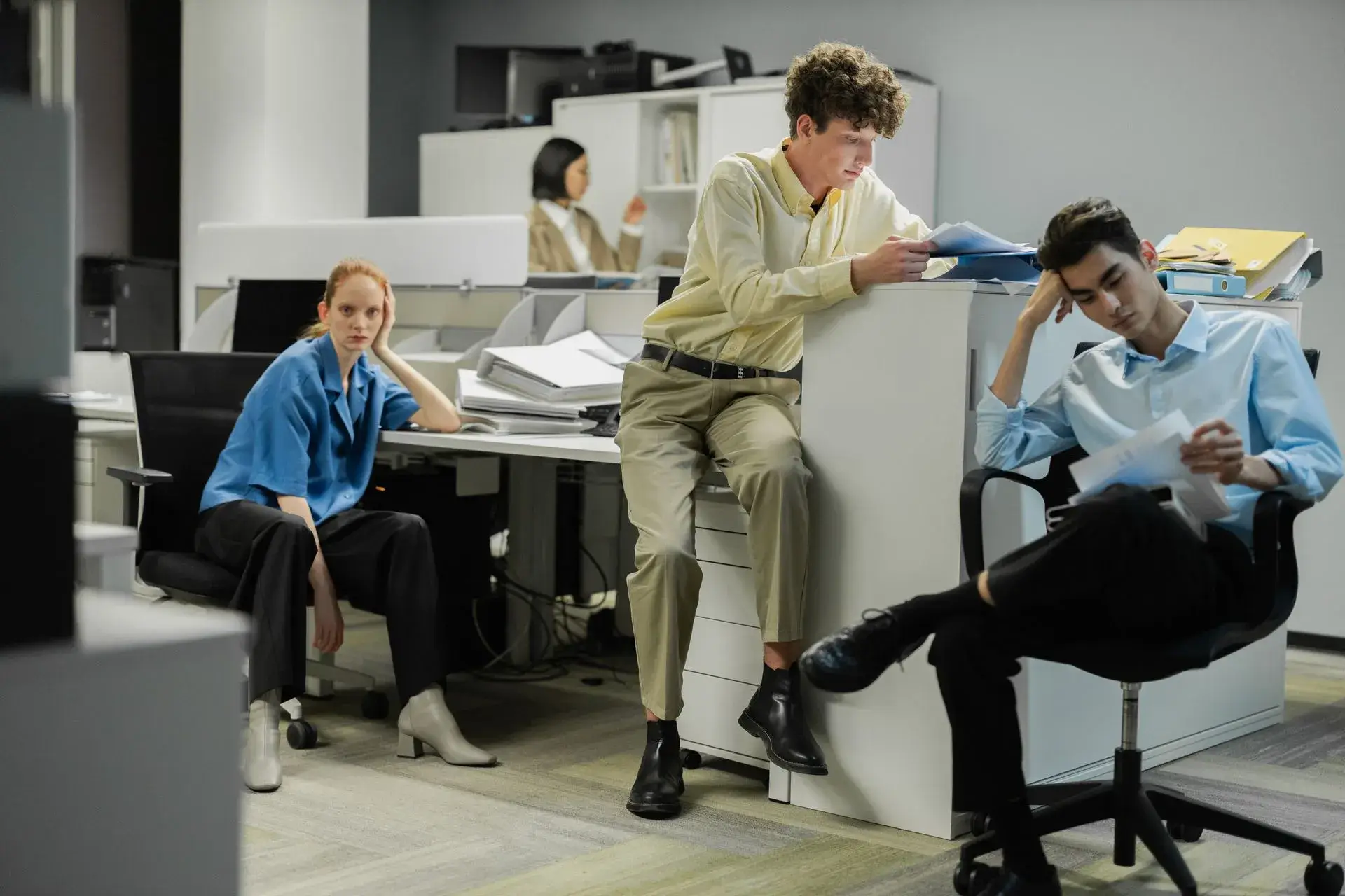 Young professionals in a modern office setting